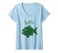 Mujer Camisa de Super Perch The Ultimate Catch para Cada ocasión Camiseta Cuello V