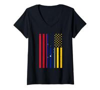 Mujer Camisa de Venezuela - Venezuela USA America Flag Hombres Mujeres Niños Camiseta Cuello V
