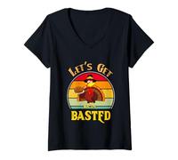Mujer Camisa Divertida con Forma de Pavo Let's Get Basted para Mujer y Hombre, Acción de Gracias Camiseta Cuello V
