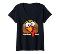 Mujer Camisa Divertida de Broma para papá de Acción de Gracias con diseño de Pavo 2025 Camiseta Cuello V