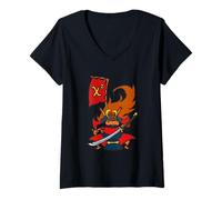 Mujer Camisa estadística Chi-Square Samurai Squirrel Camiseta Cuello V