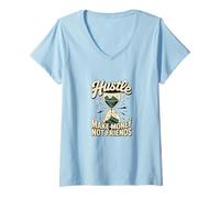 Mujer Camisa Hustle Make Money Not Friends - Motivation Streetwear Camiseta Cuello V