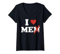 Mujer Camisa I Love Me Camisa I Heart Me encantan los Hombres sin la N Camiseta Cuello V