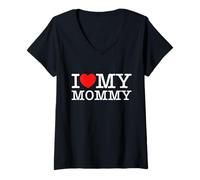 Mujer Camisa I Love My Mommy Shirt I Heart My Mom Shirt Camiseta Cuello V