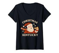 Mujer Camisa Kentucky Cookie Shape Frosted Snow con Forma de Estado Camiseta Cuello V