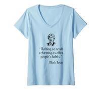 Mujer Camisa Mark Twain Cotización de hábitos de Otras Personas de Mark Twain Camiseta Cuello V