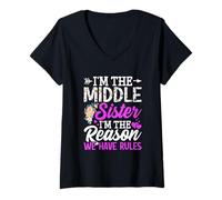 Mujer Camisa Middle Sister I'm The Reason We Have Rules Camiseta Cuello V