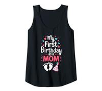 Mujer Camisa My First Birthday As A Mom para mujer, primer día de la madre Camiseta sin Mangas