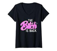 Mujer Camisa Ofensiva Divertida con Cita atrevida de The Bitch Is Back Camiseta Cuello V