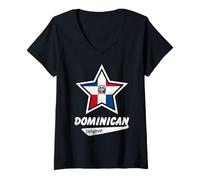 Mujer Camisa Orgullosa Dominicana Original | Bandera República Dominicana Camiseta Cuello V
