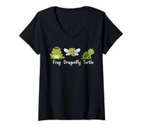 Mujer Camisa política Sutil Anti Trump Rana libélula Tortuga Camiseta Cuello V
