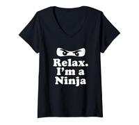 Mujer Camisa Relax I'm a Ninja Camiseta Cuello V