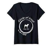 Mujer Camisa Shar Pei | Camiseta para Perro Shar Pei Circle of Trust Camiseta Cuello V