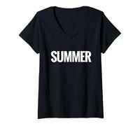 Mujer Camisa That Says Summer - Un diseño Que Dice Verano Camiseta Cuello V