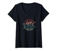 Mujer Camisa The Great Lakes - Lake Erie, tema Lake Life Camiseta Cuello V