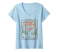 Mujer Camisa vergonzosa Divertida I Need A Huge Cocktail Humor para Adultos Camiseta Cuello V