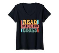 Mujer Camisas de Biblioteca para Mujeres Bookworm Book I Read Banned Books Camiseta Cuello V