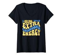 Mujer Camisas de síndrome de Down cromosoma Extra - Concientización sobre el Autismo Camiseta Cuello V