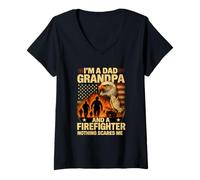 Mujer Camiseta Abuelo y Bombero - Nada me da miedo Americano Camiseta Cuello V