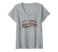 Mujer Camiseta Alaska - Retro Vintage Viajes Al Aire Libre Montaña Camiseta Cuello V