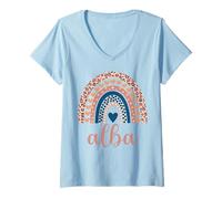 Mujer Camiseta Alba con Nombre Alba para Regalo de cumpleaños Camiseta Cuello V