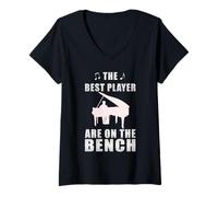 Mujer Camiseta Best Player Are on The Bench Piano Player para Mujer, Hombre y niño Camiseta Cuello V