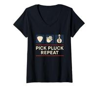 Mujer Camiseta Bluegrass Jam Banjo Picker para músicos folclóricos, Banda de Cuerdas Camiseta Cuello V