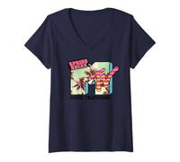 Mujer Camiseta clásica de Manga Larga con Logotipo de MTV Spring Break Camiseta Cuello V