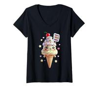 Mujer Camiseta con diseño National Vanilla Ice Cream Day Vanilla Vibes Only Camiseta Cuello V