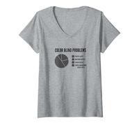 Mujer Camiseta con gráfico circular de problemas ciegos Camiseta Cuello V