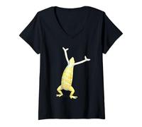 Mujer Camiseta con Meme Praise The Lord Gecko - Funny Lizard Worship Camiseta Cuello V