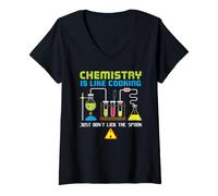 Mujer Camiseta con Texto en inglés Chemistry Is Like Cooking Camiseta Cuello V