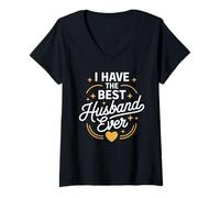 Mujer Camiseta con Texto en inglés I Have The Best Husband Ever For Husbands Camiseta Cuello V