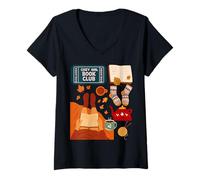Mujer Camiseta Cozy Girl Book Club Camiseta Cuello V