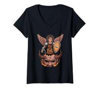 Mujer Camiseta Cristiana Religión Jesús Dios Fe Biblia Iglesia Camiseta Cuello V