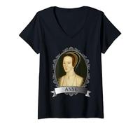 Mujer Camiseta de Ana Bolena, camiseta de la reina de Inglaterra Camiseta Cuello V