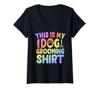 Mujer Camiseta de Aseo para Perros This Is My Dog Camiseta Cuello V