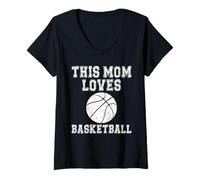 Mujer Camiseta de Baloncesto This Mom Loves - Game Day Sports Mom tee Camiseta Cuello V