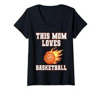 Mujer Camiseta de Baloncesto This Mom Loves - Game Day Sports Mom tee Camiseta Cuello V