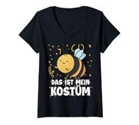 Mujer Camiseta de Carnaval con Texto en alemán Das ist Mein Karnevals Kostüm Hummel Bee Camiseta Cuello V