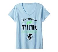 Mujer Camiseta de Disfraz de Halloween Don't Make Me Get My Flying Monkeys Camiseta Cuello V