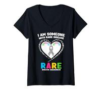 Mujer Camiseta de Enfermedades Raras I Am Someone - Día de Las Enfermedades Raras 2026 Camiseta Cuello V
