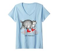 Mujer Camiseta De Gato De San Francisco, Libros De Lectura del Camiseta Cuello V