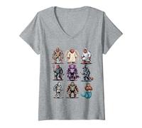 Mujer Camiseta de Halloween Bigfoot - Grupo de Disfraces de Sasquatch Cryptid Camiseta Cuello V