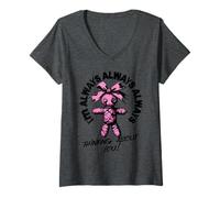 Mujer Camiseta de Halloween de muñeca vudú Rosa I'm Always Thinking of You! Camiseta Cuello V