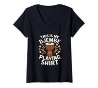 Mujer Camiseta de juego This Is My Djembe Camiseta Cuello V