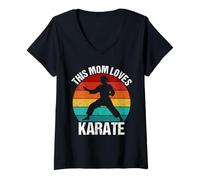 Mujer Camiseta de Karate This Mom Loves - Game Day Sports Mom tee Camiseta Cuello V