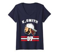 Mujer Camiseta de Kevin Smith VASHL Street Hockey League, Equipo 37 Hawks Camiseta Cuello V