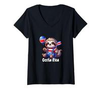 Mujer Camiseta de la Bandera de Costa Rica, Camiseta de Costa Rica, niños de Costa Rica Camiseta Cuello V