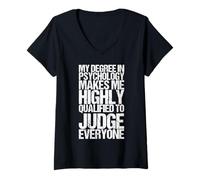 Mujer Camiseta de My Degree In Psychology Divertida Psychologist Camiseta Cuello V